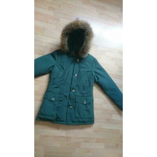 Airforce winterjas parka groen bontkraag M