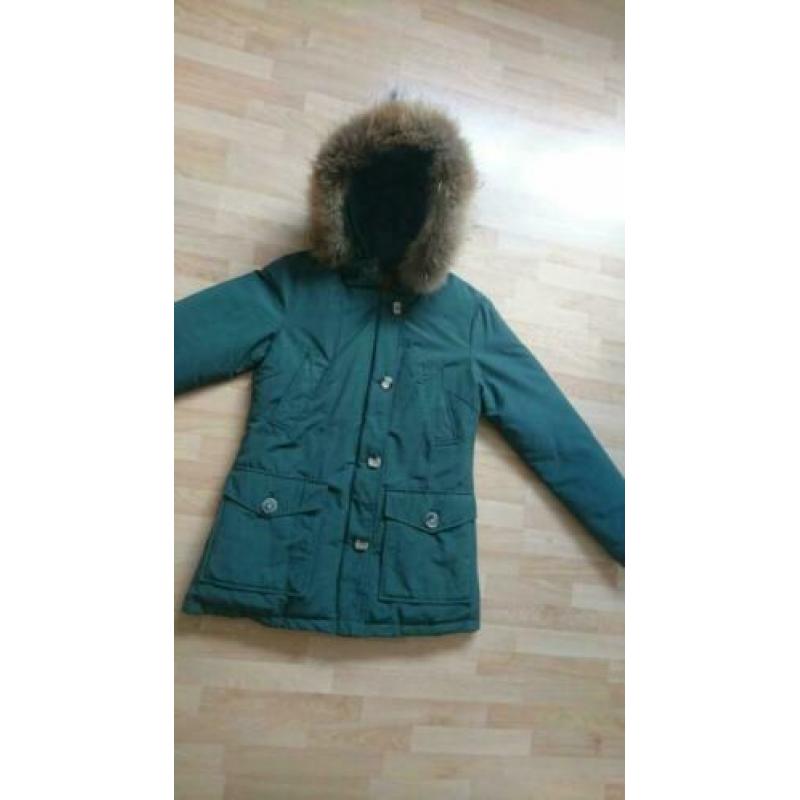Airforce winterjas parka groen bontkraag M
