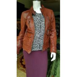 Leder jas Massimo Dutti mt 36