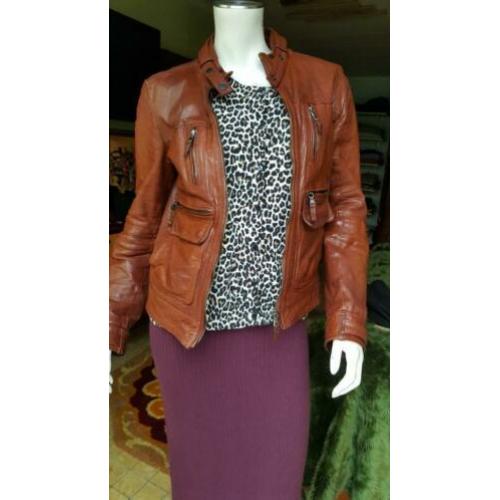 Leder jas Massimo Dutti mt 36