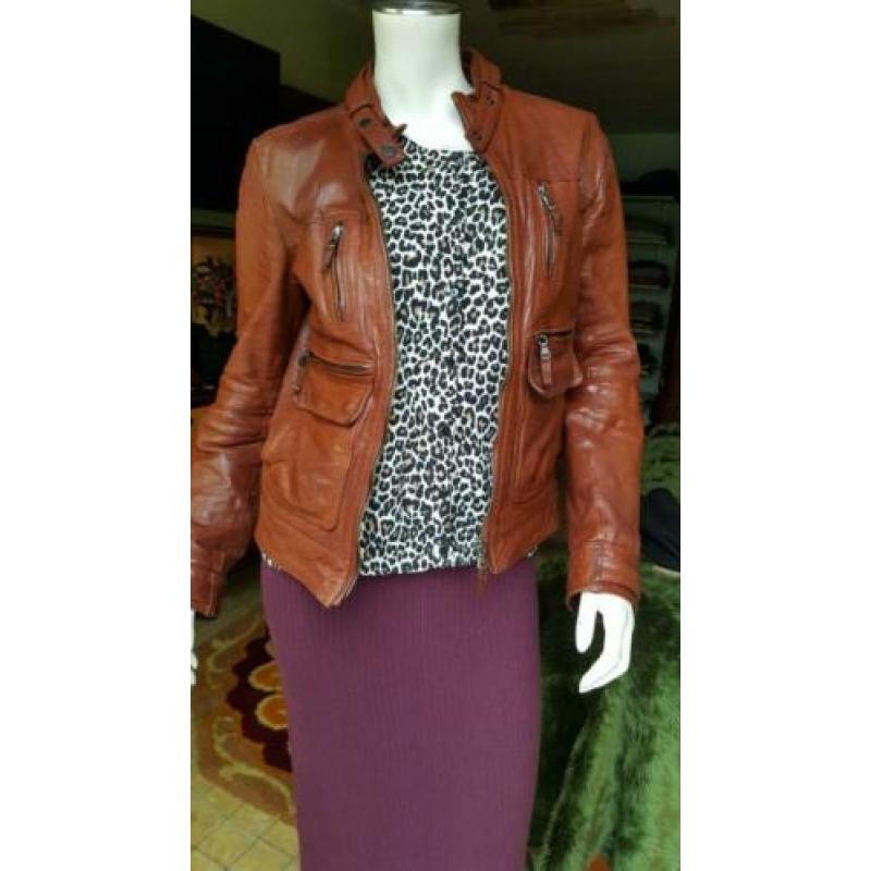 Leder jas Massimo Dutti mt 36