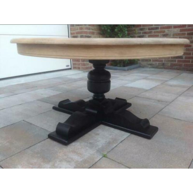 Salontafel rond zwart | Ronde zwarte salontafel | Eikenhout