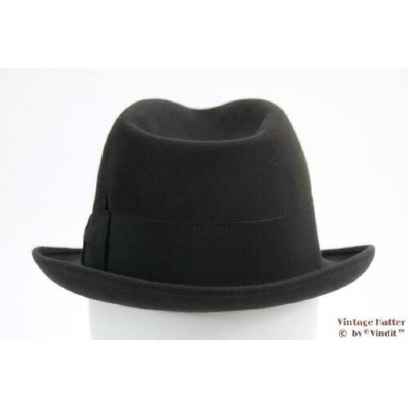 Vintage Gleufhoed Borsalino donker grijs 55 = S tot XS
