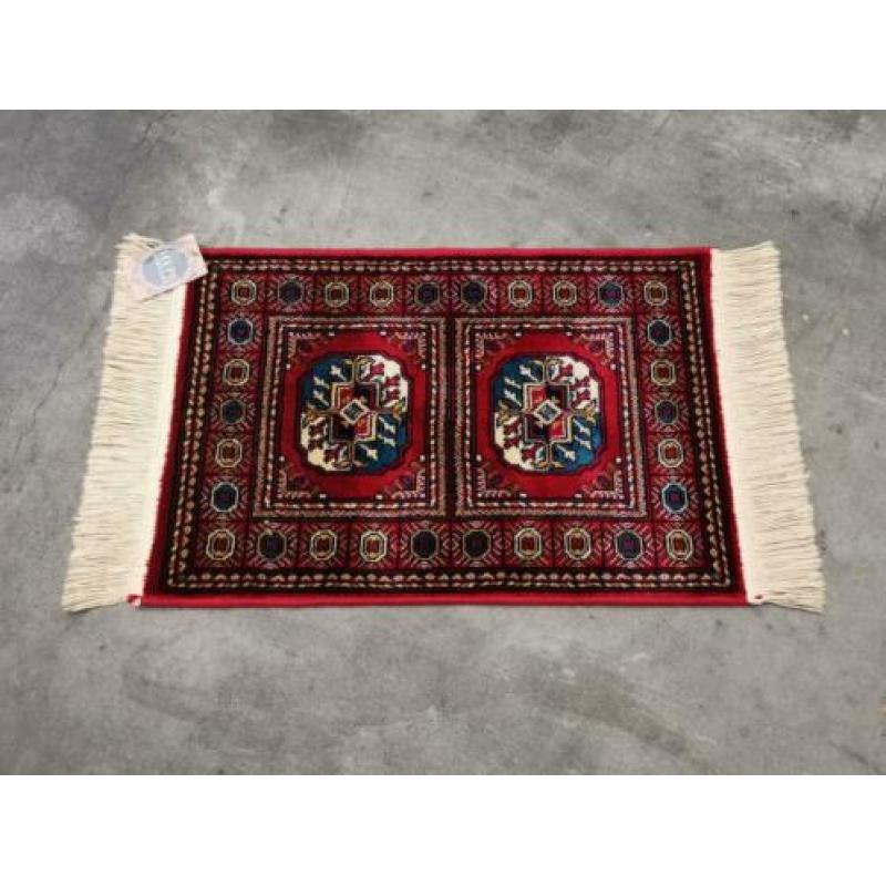 Vintage Perzisch tapijt Bokhara art silk retro kleed 40x61cm