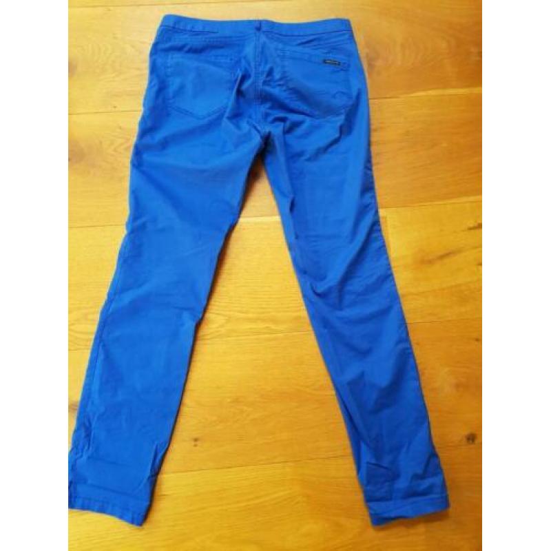 Maison Scotch blauwe (zomer)broek chino maat 38 (W30/L32)