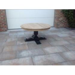 Salontafel rond zwart | Ronde zwarte salontafel | Eikenhout