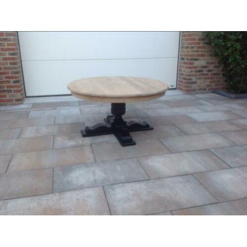 Salontafel rond zwart | Ronde zwarte salontafel | Eikenhout