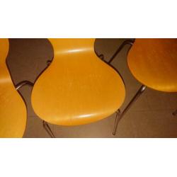3 stoelen blank hout