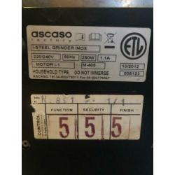 Ascaso Koffiemolen I-Steel RVS (bonenmaler)