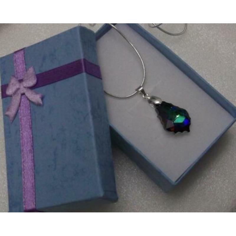 u52 Nieuw Mooi 925 Zilver Ketting Swarovski Hanger Gratis ve