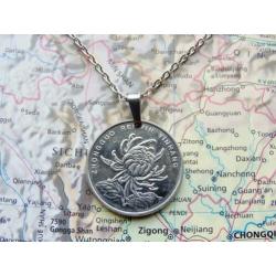China: originele munt ketting/sleutelhanger reiscadeau