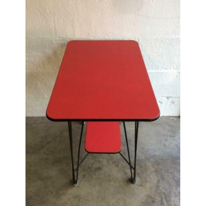 Tv tafel met 2 rode bladen, vintage design