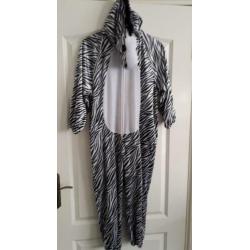 Onesie Zebra pluche verkleedkleding carnaval 140