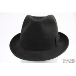 Vintage Gleufhoed Borsalino donker grijs 55 = S tot XS