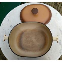 LE CREUSET ovaal gietijzer pan 29 cm vintage retro Enzo Mari