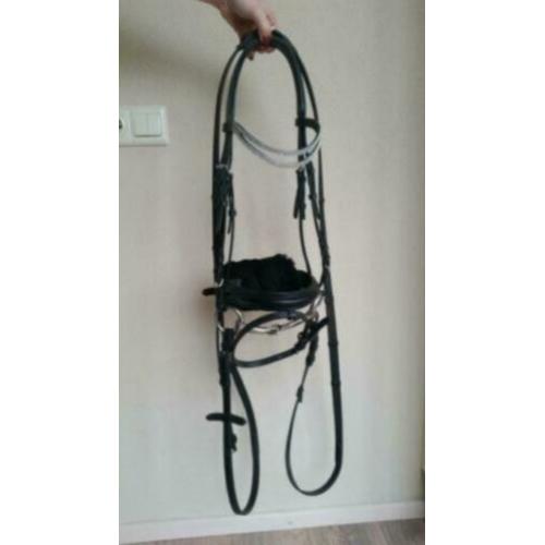 Hoofdstel compleet Full zwart leder met bit