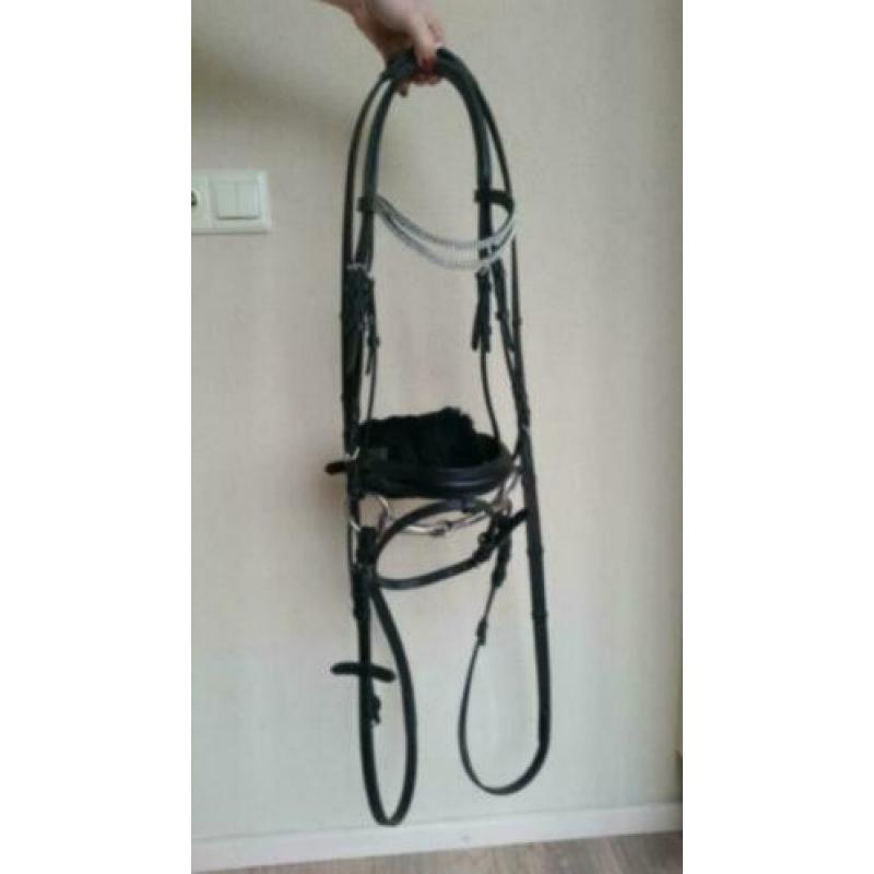 Hoofdstel compleet Full zwart leder met bit