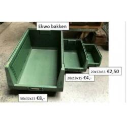 Ekwo magazijnbakken grijpbakken sorteerbakken 50x32x23 bak