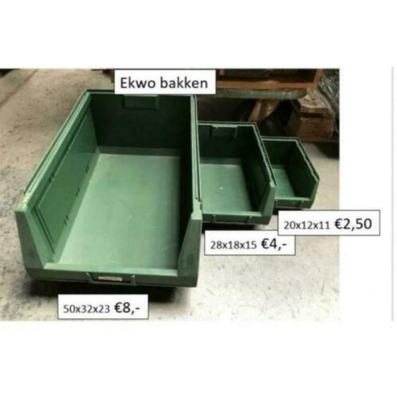 Ekwo magazijnbakken grijpbakken sorteerbakken 50x32x23 bak