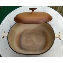 LE CREUSET ovaal gietijzer pan 29 cm vintage retro Enzo Mari