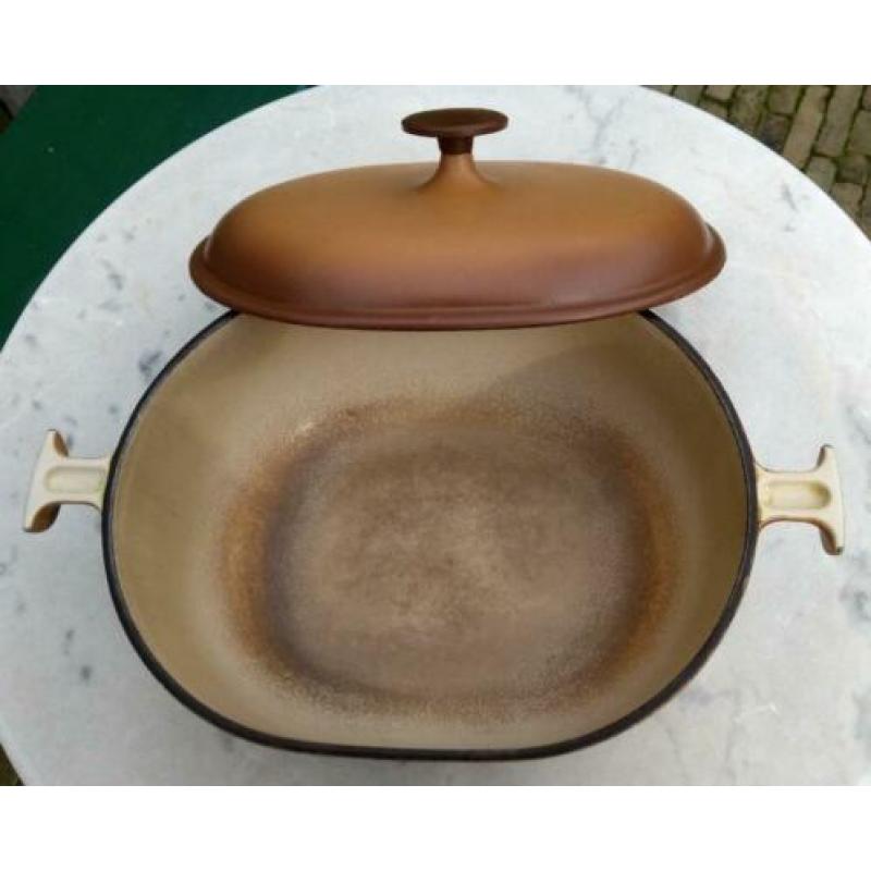 LE CREUSET ovaal gietijzer pan 29 cm vintage retro Enzo Mari