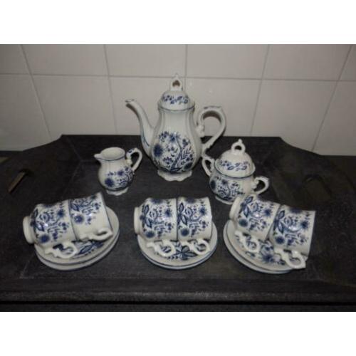 Zwiebel Muster Zwiebelmuster Mokka servies Pot roomstel kop