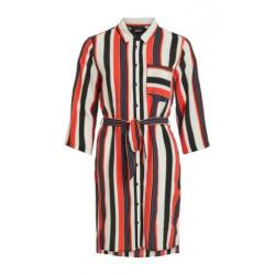 NIEUW,"OBJECT"gestreepte jurk/tuniek zwart/wit/geel/blauw 42
