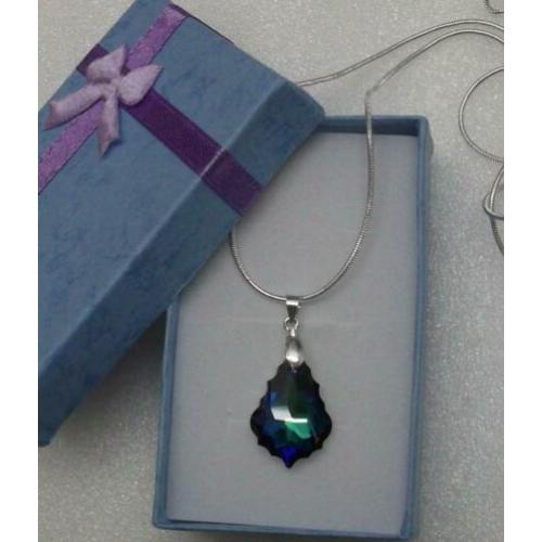 u52 Nieuw Mooi 925 Zilver Ketting Swarovski Hanger Gratis ve