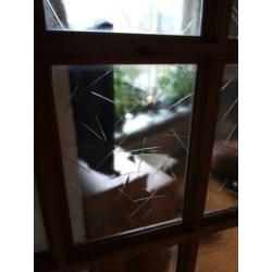 grenen deur met glas