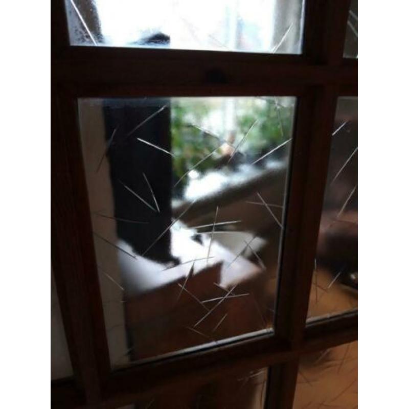 grenen deur met glas