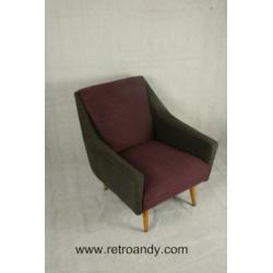 vintage Fauteuils tweekleurig nieuw gestoffeerd