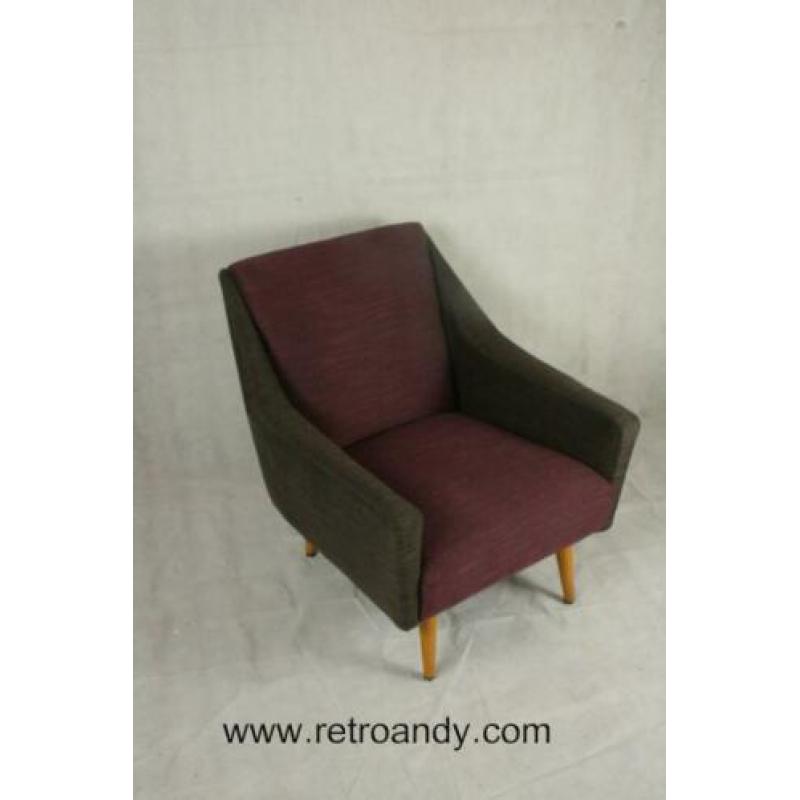 vintage Fauteuils tweekleurig nieuw gestoffeerd