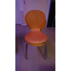 3 stoelen blank hout