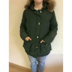 Airforce winterjas parka groen bontkraag M