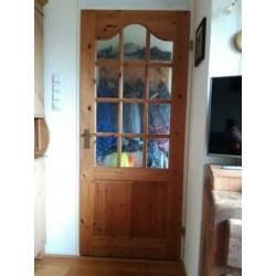 grenen deur met glas
