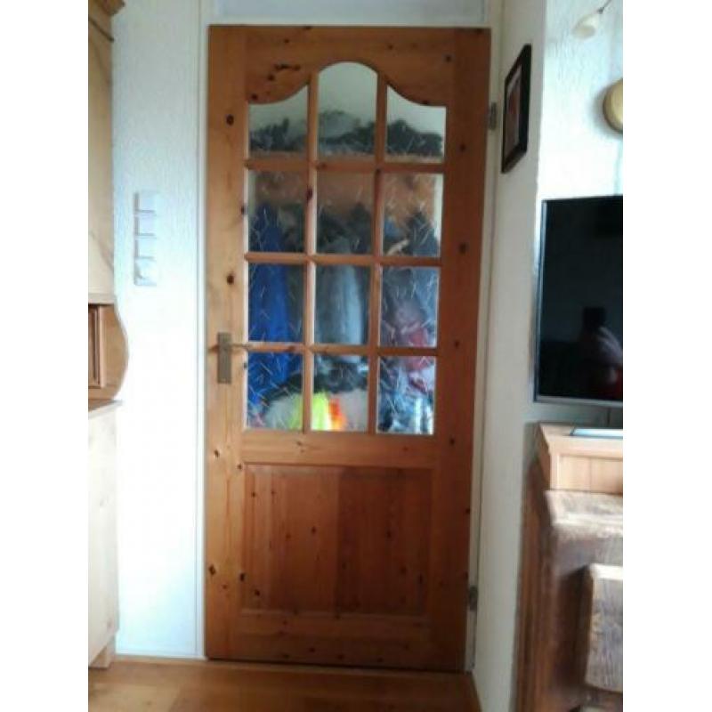 grenen deur met glas