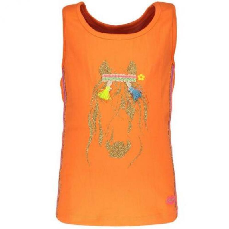 Nieuw shirtje Kidz Art oranje paard maat 110/116