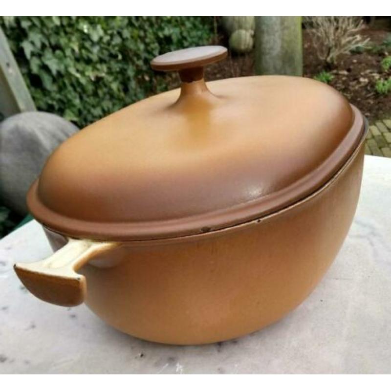 LE CREUSET ovaal gietijzer pan 29 cm vintage retro Enzo Mari