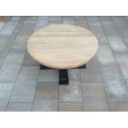 Salontafel rond zwart | Ronde zwarte salontafel | Eikenhout