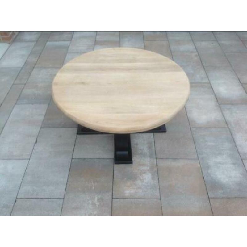 Salontafel rond zwart | Ronde zwarte salontafel | Eikenhout