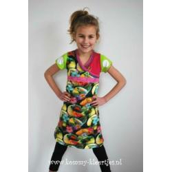 Jurkje pioenrozen fuchsia roze 122 128 134 NIEUW voorjaar