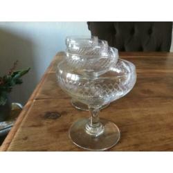 Antieke champagne glazen art deco glazen cocktail glazen