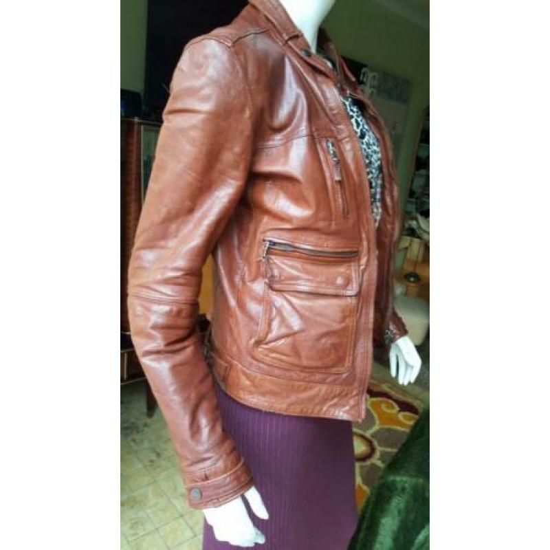 Leder jas Massimo Dutti mt 36