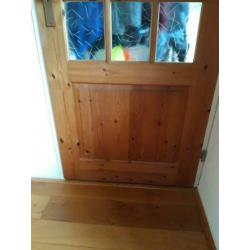 grenen deur met glas
