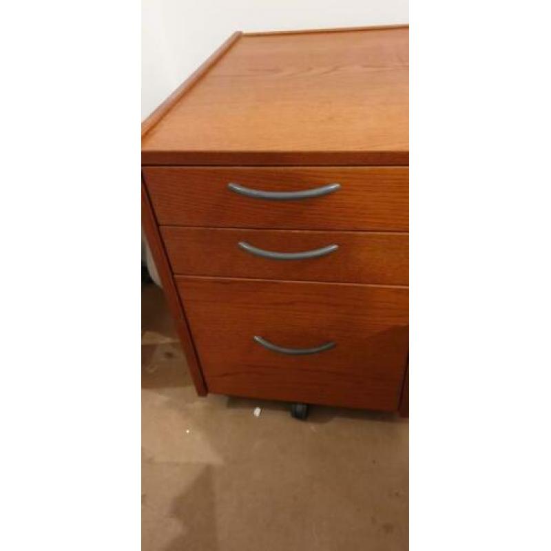 IKEA Effektiv kersen mooie set bureau, ladenblok en rolkast
