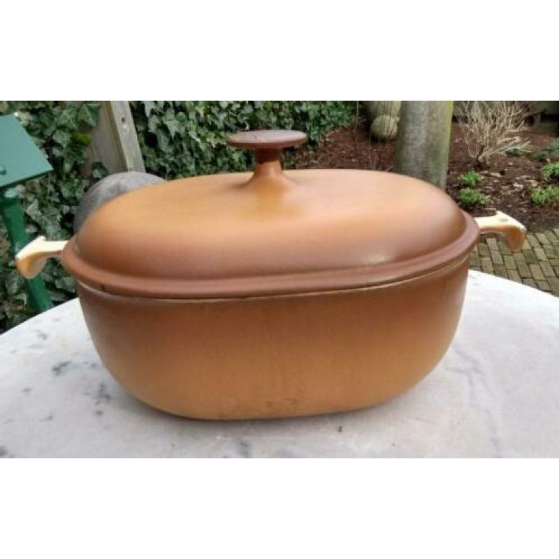 LE CREUSET ovaal gietijzer pan 29 cm vintage retro Enzo Mari