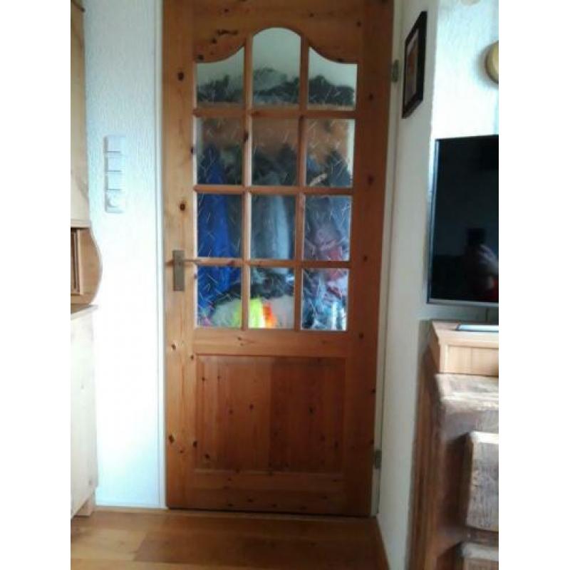 grenen deur met glas