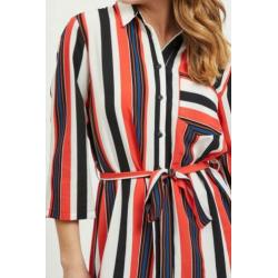 NIEUW,"OBJECT"gestreepte jurk/tuniek zwart/wit/geel/blauw 42