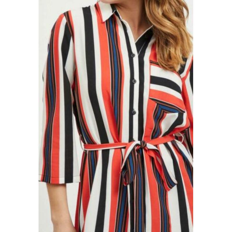 NIEUW,"OBJECT"gestreepte jurk/tuniek zwart/wit/geel/blauw 42