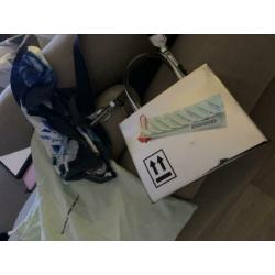 Off white mirrored silver bag